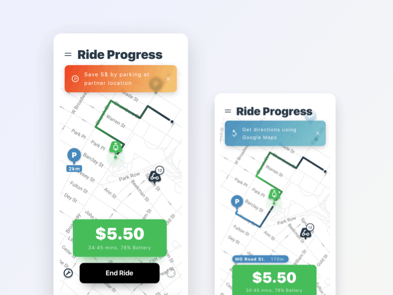 Electric scooter app