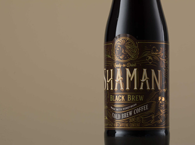Shaman Black Brew branding coffe coffee packaging cold brew coffee design illustration packagingdesign vector