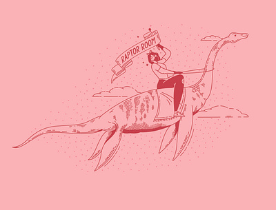 Raptor Room design dinosaur etching illustration illustrator vector