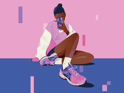 The Art Of Series blue design gradients illustration pink sneakers vector vector illustration