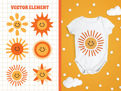 Smiling Sunshine baby branding design emoticon graphic design graphic illustration illustration product design smile smiling sunshine sun sunshine vector