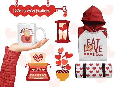 Love is Everywhere branding design graphic design graphic illustration heart illustration love love is everywhere product design read vector