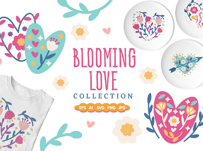 Blooming Love blooming love branding design floral flower graphic design graphic illustration illustration love product design vector