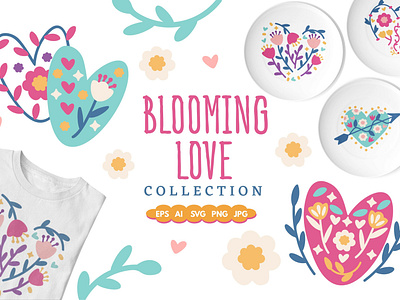 Blooming Love blooming love branding design floral flower graphic design graphic illustration illustration love product design vector