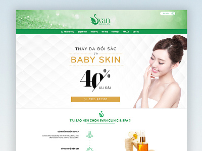 Svan Spa Homepage Redesign beauty clean clinic homepage spa ui