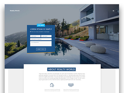 Realty World Landingpage clean design estate experience minimal real ui user web website