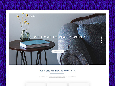 RealtyWorld Homepage clean design experience minimal ui user web website