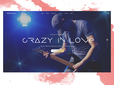 VIVAmusic - Crazy in love album clean design dj event experience minimal music ui user web website