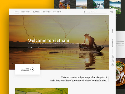 Vietnam tours Homepage asia clean clear country layout ui ux vietnam vietnamtour website