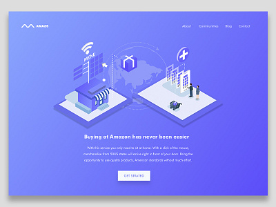 Design Service Shipping blue clean clear illustration layout service shipping ui ux website