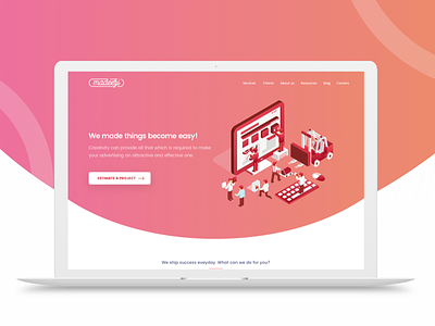 Agency website - Isometric Style agency homepage illustrations isometric landing layout mobile page process responsive web website