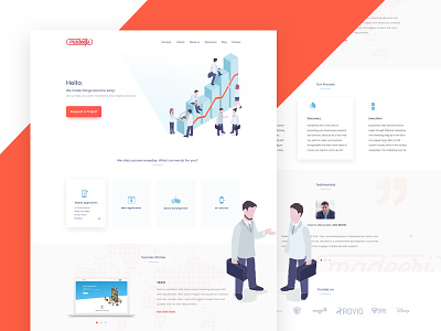 Homepage Concept agency homepage illustrations isometric landing layout mobile page process responsive web website