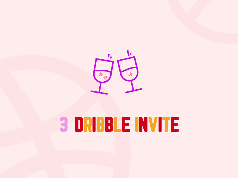 x3 Dribbble Invite animation cup dribbble illustration invitation invite logo