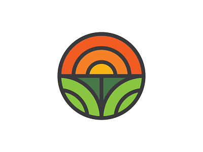 Prairie Sunrise circle icon lines logo