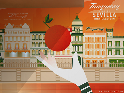 Tanqueray Flor de Sevilla Gin branding design gin illustration liquor spirits