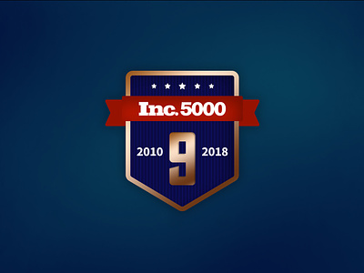 Inc. 5000 Badge 9 award badge banner crest icon logo shield star