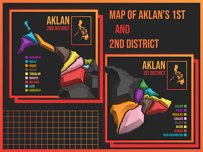 Map of Aklan's 1st and 2nd district design graphic design