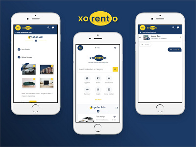 Rental application - xorento 3d animation app branding design graphic design illustration logo motion graphics rent rent all rent anything rental rental app rental website typography ui ux vector website