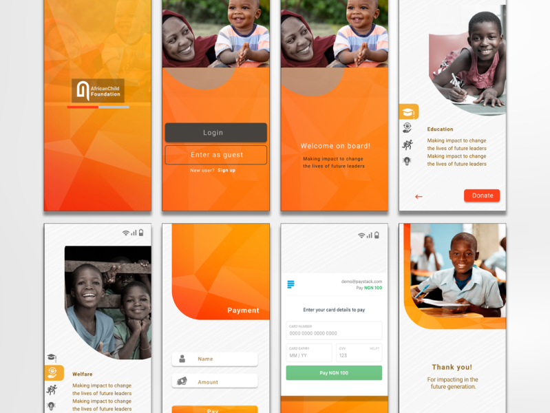 African child foundation, Mobile App design by Lynda on Dribbble