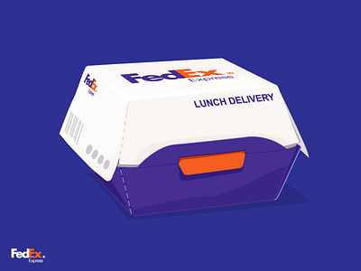 FedEx - Lunch Time Delivery brand brandnew concept delivery design dribbble fedex illustration logo lunch popular vector