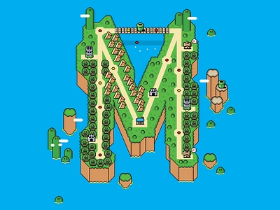Super Mario World™ of Typography design dribbble illustration letter mario nintendo popular supermario type typography vector