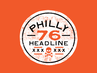 Philly 76 black distressed font font design orange philadelphia philly type typedesign typeface