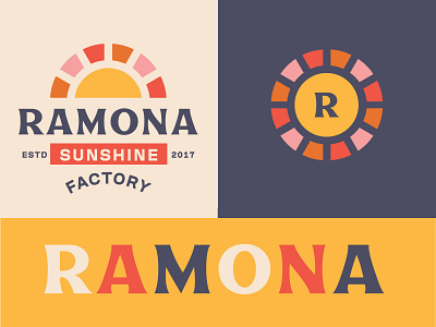 Ramona Sunshine alberta brand branding cute daughter design edmonton identity illustration kids logo mark sun sunshine vector