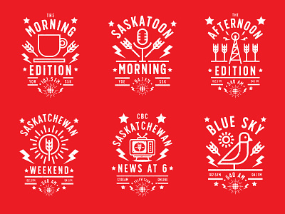 CBC Radio Badge Series badge brand branding cbc design icon identity logo red saskatchewan vector