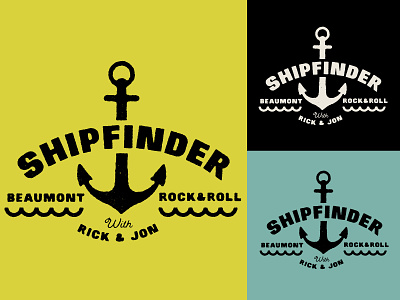 Shipfinder anchor black brand branding design icon identity logo rock and roll ship vector