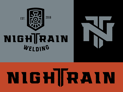 Nightrain Welding black brand branding design icon identity illustration logo monogram vector