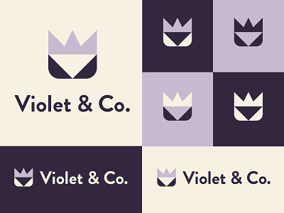 Violet & Co. brand branding design floral flower icon identity logo purple vector violet