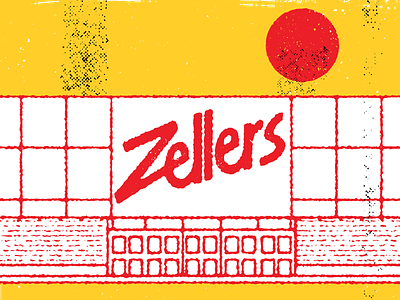 A Sunset on Zellers canada design illustration retro vector zellers