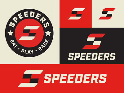 Speeders Identity black brand branding design icon identity logo red vector