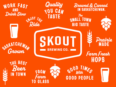 Skout Brewing Co. beer brand branding brewery design icon identity logo orange