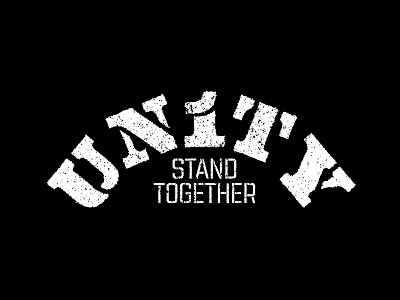 Unity black rough typography white