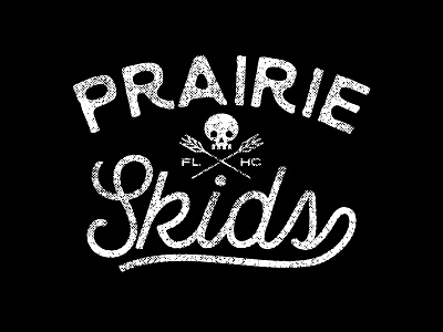 Prairie Skids black brand bw flatland hardcore icon logo prairies skids skull wheat white