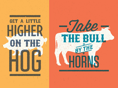Hog & Bull banking bull cow hog idioms overlay pig