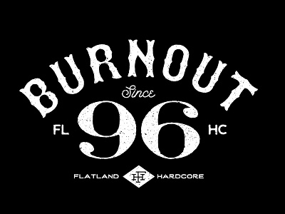 Burnout 1996 black flatland hardcore flhc type white