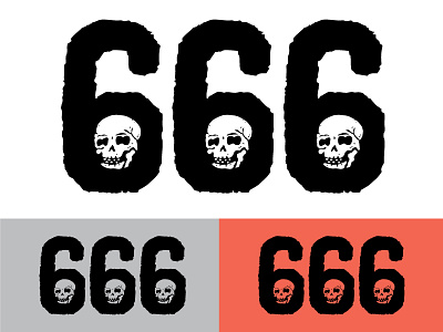 666 666 black dirty evil pure evil skull type white