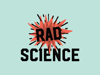 Rad Science bang brand explosion logo rad science scientific