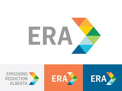 Emissions Reduction Alberta Identity arrow brand branding environment forward identity logo progression triangle