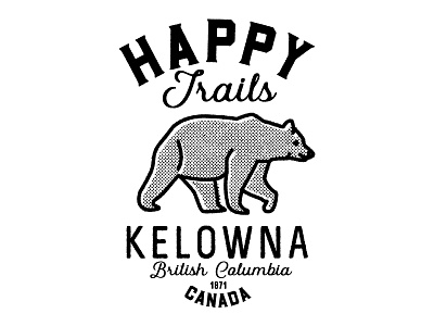 Happy Trails bear black british columbia canada canadian grizzly halftone happy trails outdoors white