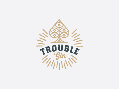 Hansen Trouble Gin alberta booze botanical brand cards gin liquor logo mark spade trouble