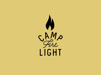Camp Fire Light black camp fire flame light logo mark yellow