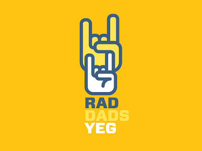 Rad Dads YEG blue child dad group metal horns support white yellow
