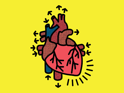 Heart Beat arrows blood blue body diagram flow heart red science yellow