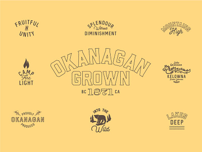 Okanagan Grown bc bears branding british columbia brown design fires logos ogopogo okanagan outdoors yellow