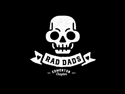 Rad Dads Logo banners black brand branding dad logo mark rad rad dad skull white