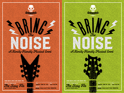 Rad Dads 'Bring The Noise' Poster bright dads grit guitars loud noise poster rad rad dads