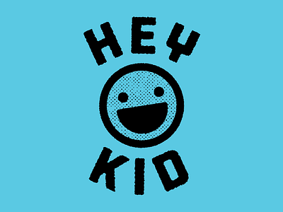 Hey Kid! bold brand child design graphic halftone happy icon kids logo wordmark